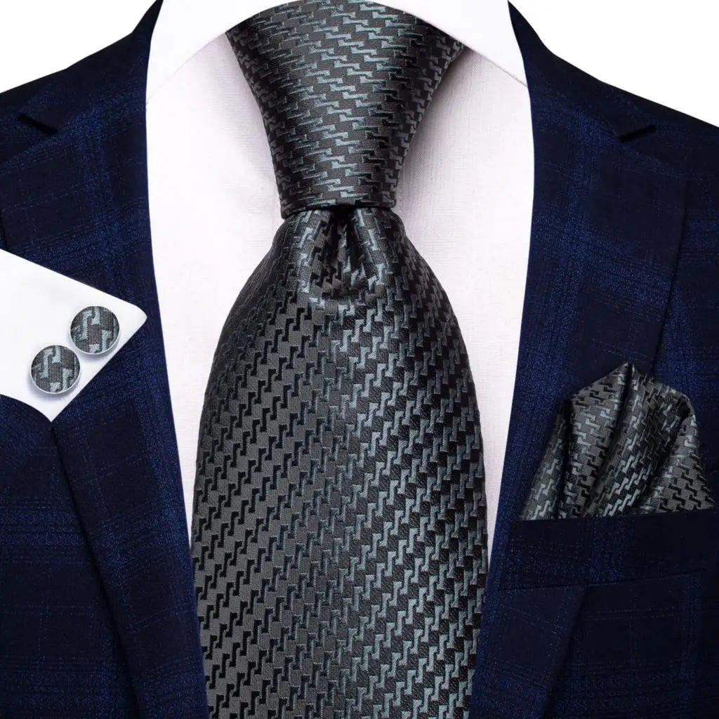 Gravata de presente para homens 2023 nova sálvia verde xadrez marca de moda festa de casamento gravata acessível abotoaduras atacado hi-tie designer