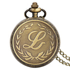 Vintage bronze chinês retro tai chi fofoca banish mau sorte relógio de bolso de quartzo colar pingente melhor amigo amizade jóias