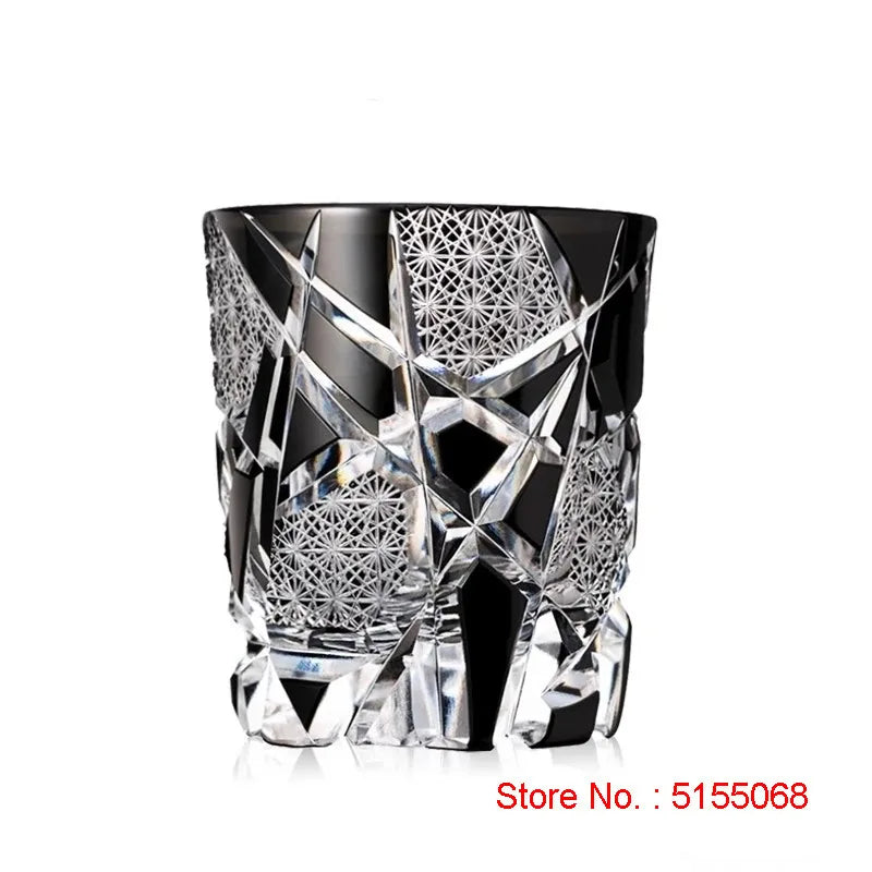 Escultura fina legal preto piscando relâmpago edo kiriko cristal ware copo de vinho qualidade superior copo de uísque cerveja caneca de água presentes do pai