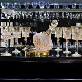 Decantador rotativo de cristal high-end, copo de vinho luxuoso, ouro desenho, Gyro Decanter, 1100ml