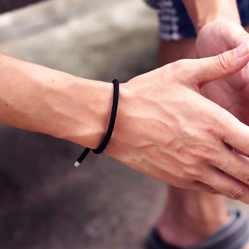 Noter nova pulseira de corda da sorte unissex fecho de aço inoxidável pulseira ajustável amizade jóias acessórios presente para os amantes