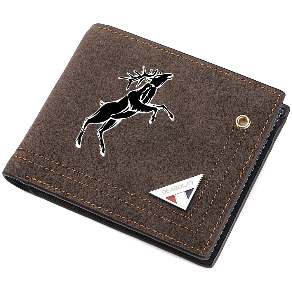 Carteira casual retrô masculina DEABOLAR Carteira de couro PU de grande capacidade com slot para vários cartões