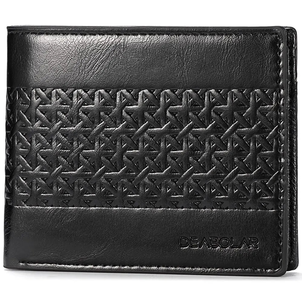 Carteira masculina em relevo couro macio PU couro multi cartão de crédito titular com carteira de moedas curta masculina