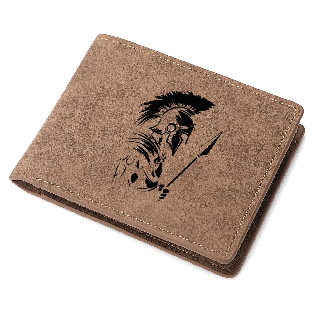 Carteira curta masculina de couro PU vintage fino porta cartão de crédito carteira compacta preta