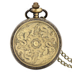 Vintage bronze chinês retro tai chi fofoca banish mau sorte relógio de bolso de quartzo colar pingente melhor amigo amizade jóias