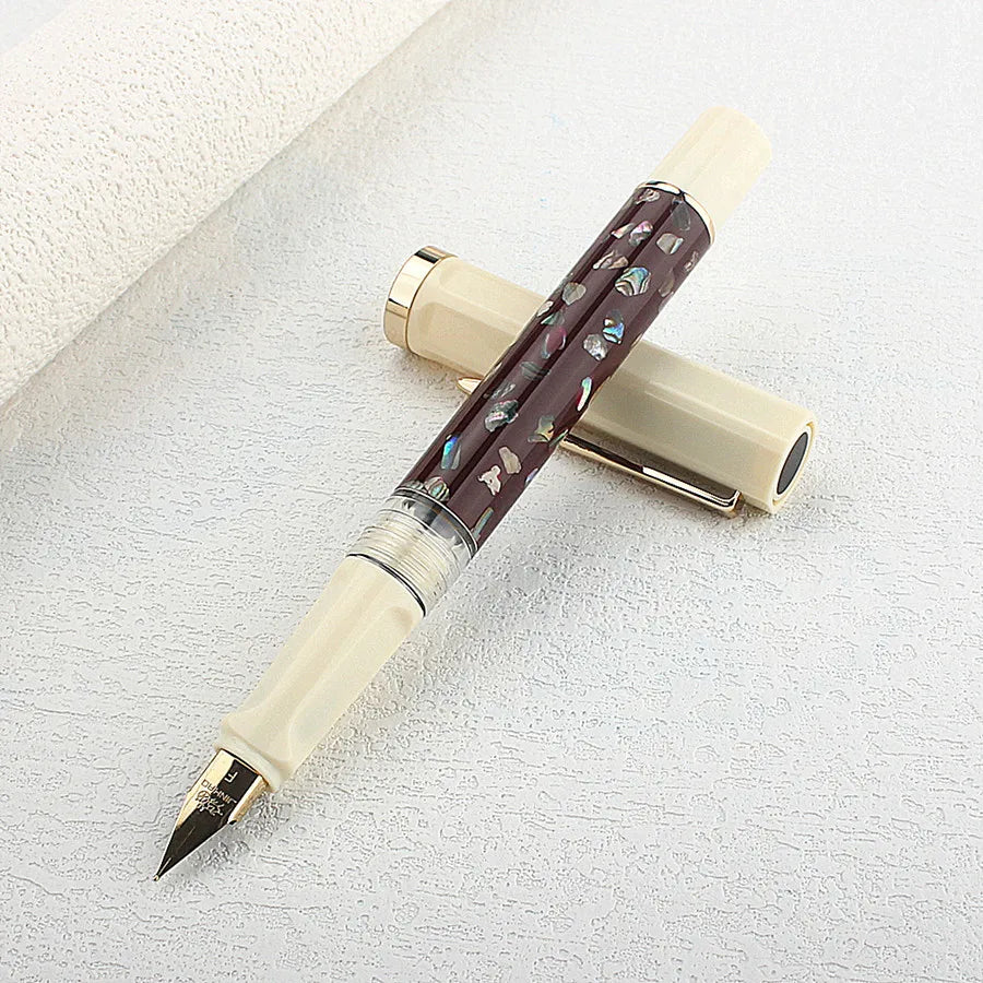 Jinhao 58 caneta tinteiro concha verde/vermelha, cores de alta qualidade f ef, caneta de caligrafia, material de escritório escolar, papelaria