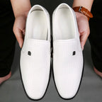 Primavera homens mocassins de couro sapatos masculinos verão oco respirável oxfords homem sapatos casuais deslizamento em sapatos de vestido formal para homem