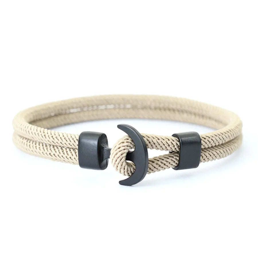 Moda masculina âncora pulseira dupla camada náutica braslet homme verão praia acessórios pulsera roja hombre macrame braclet