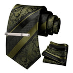 Clássico masculino floral gravata 8cm conjunto de gravata de seda bolso quadrado gravata clipe ternos de negócios acessórios noivo casamento cravat