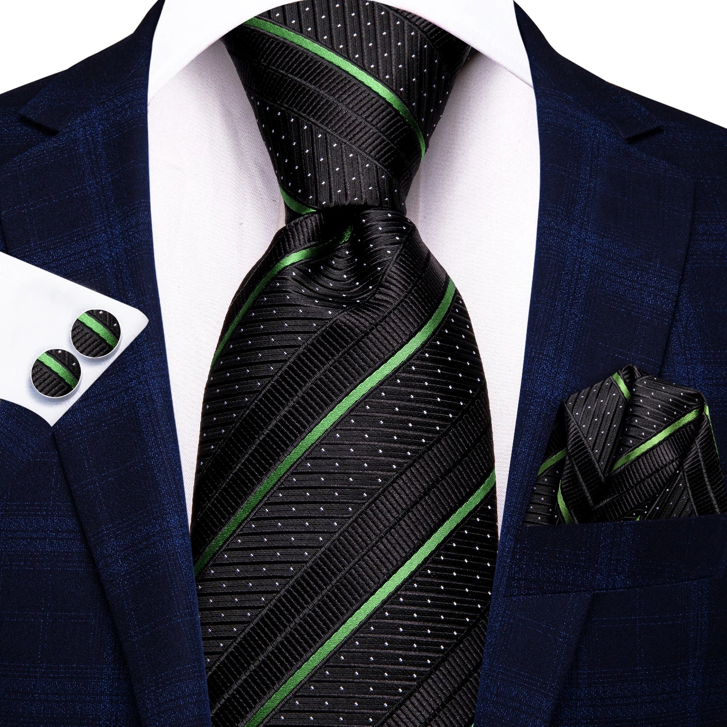 Hi-tie moda 8.5cm preto cinza floral masculino elegante gravata lenço abotoaduras conjunto acessórios de festa de casamento presente para homem gravat