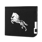 Carteira curta masculina casual de lona dobrável dupla com vários compartimentos para cartões de crédito e identidades