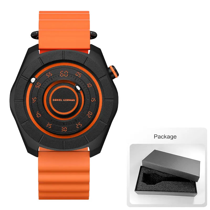 DANIEL GORMAN Relógio Esportivo para Homens Moda Verde Pulseira de Silicone Relógio de Pulso Luminoso À Prova D 'Água com Contas Magnéticas Mãos DG0788