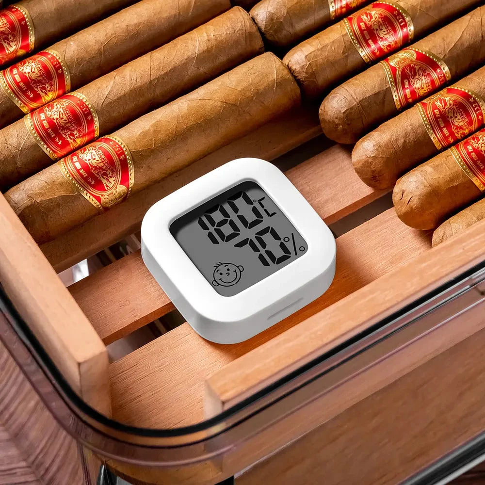 Humidor de charutos caixa de madeira de cedro selado transparente dupla camada hidratante higrômetro multifuncional caso grande capacidade 100 peças