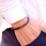 Nova pulseira de contas de coco masculina 6mm natural azul arenito tigre olhos pedra braclet chakra energia braslet yoga madeira brazalete