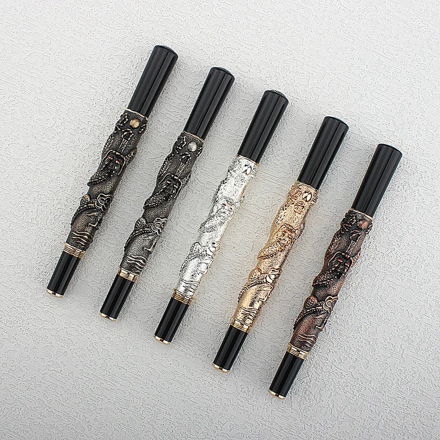 Jinhao Caneta-tinteiro com EF e F Nib, Escultura estereoscópica, Presente da escrita, Dragon Year Limited