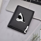 Carteira curta dobrável com estampa de tubarão branco, porta cartão masculino, presente de aniversário para meninos