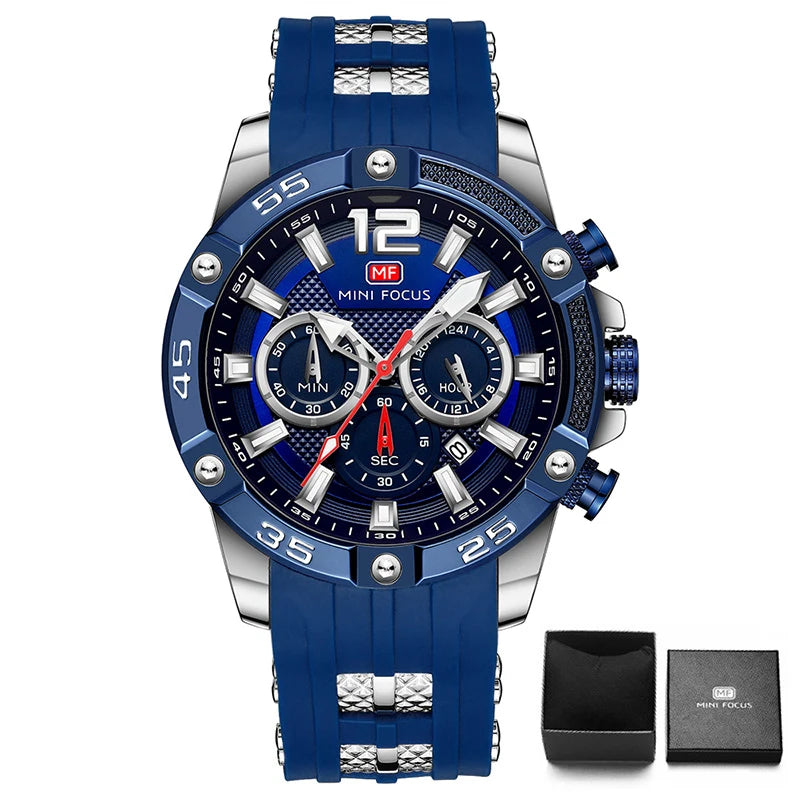 Mini foco laranja relógio para homem militar esporte cronógrafo relógio de pulso de quartzo com pulseira de silicone à prova dwaterproof água luminosa mãos 0349