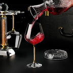 Decantador rotativo de cristal de ouro, copo de vinho luxuoso leve high-end, Gyro Decanter, 1500ml