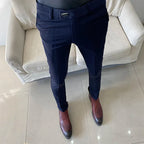 Calças de terno masculino de alta qualidade 2025 primavera novos homens formal negócios escritório social vestido calças fino ajuste casual calças de casamento