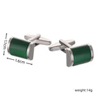 Abotoaduras curvas redondas de zircão para homens, acessórios elegantes, camisa francesa, material verde, atacado
