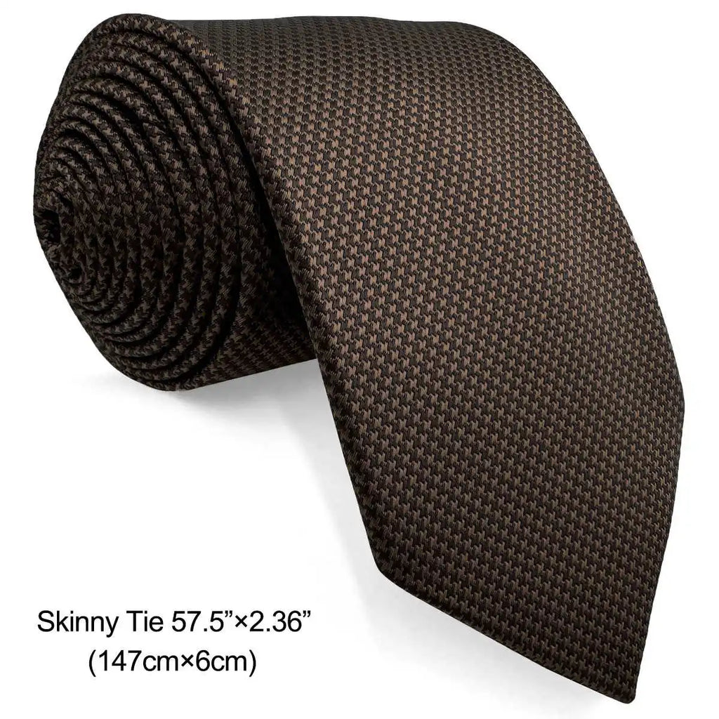 U27 marrom houndstooth gravata conjunto artesanal casamento moda extra longo tamanho clássico laços para homem lenço