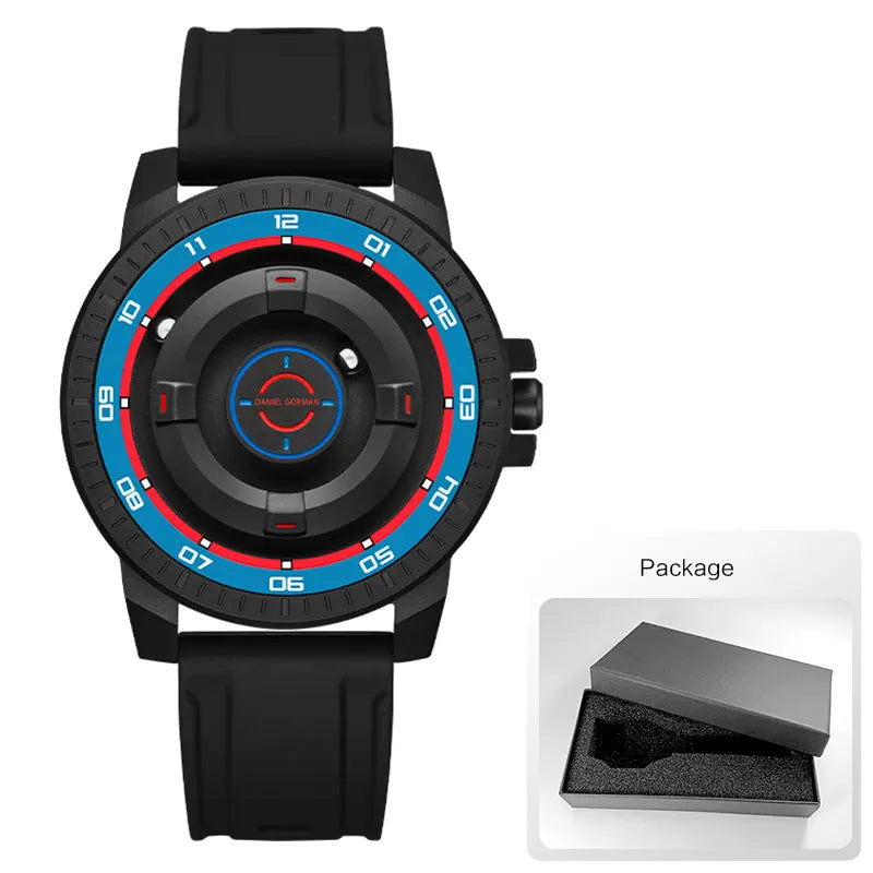 DANIEL GORMAN Relógio magnético masculino preto à prova d'água contas de aço inoxidável relógio de quartzo com pulseira de silicone DG0221 verde