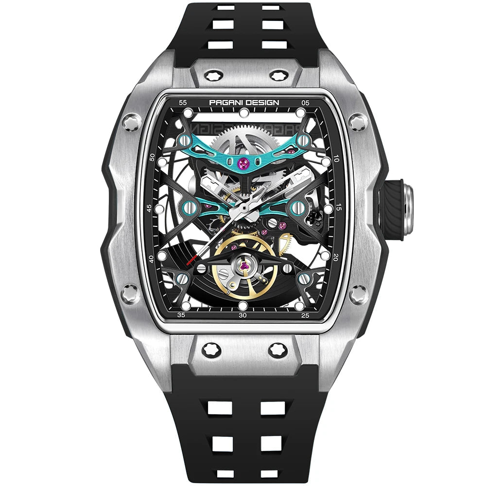 Pagani Design Relógio mecânico masculino, caixa de aço inoxidável impermeável, mostrador luminoso, nova moda, 50m, 2024