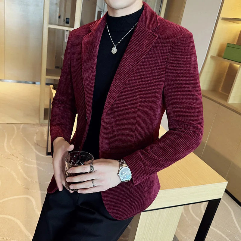 Outono inverno nova chenille veludo terno jaqueta masculina casual negócios moda formal festa casacos tailcoat roupas masculinas 4xl-m