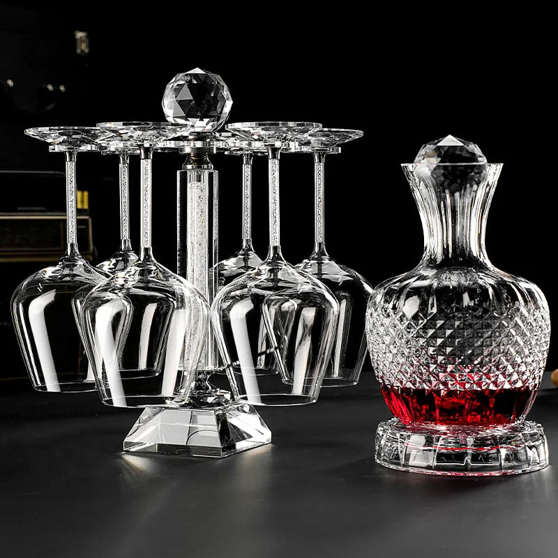 Decantador rotativo de cristal de ouro, copo de vinho luxuoso leve high-end, Gyro Decanter, 1500ml